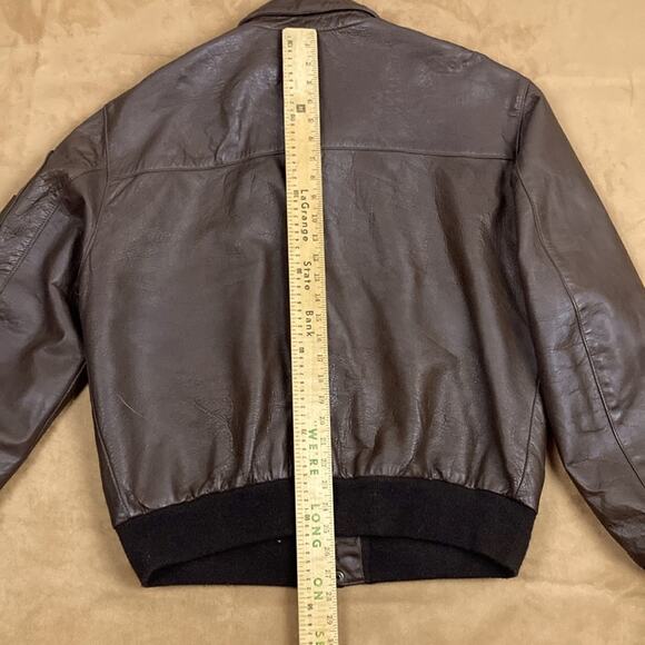 Vintage Perrone Aviation Apparel Leather A-2 Flight Bomber Jacket Size 44 - Picture 15 of 15